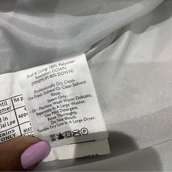 Eddie Bauer EB650 Grey Blue Down Filling Puffer Vest Zip Pockets Women’s Size S - Picture 11 of 12